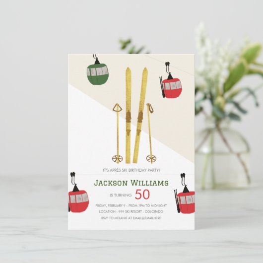  skiskiester Aprés Kaart (Staand voorkant)