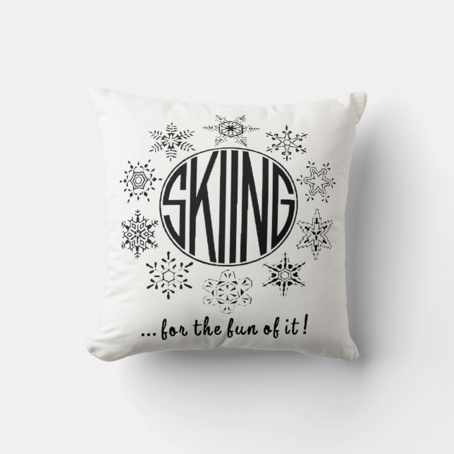 Skisport is leuk- kussen (Voorkant)