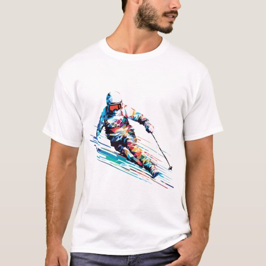 Skisport snelle snelheidswedstrijd Abstract T-shirt (Voorkant)