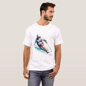 Skisport snelle snelheidswedstrijd Abstract T-shirt (Voorkant volledig)