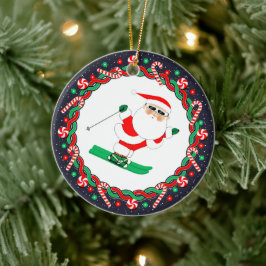 Skisporter Vakantie Cadeau Keramisch Ornament