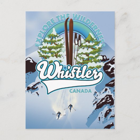 skisposter van flessler Canada. Briefkaart (Voorkant)