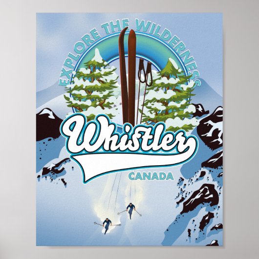skisposter van flessler Canada. Briefkaart Poster (Voorkant)