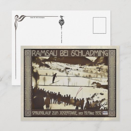 Skispringen 1932 briefkaart (Voorkant / Achterkant)