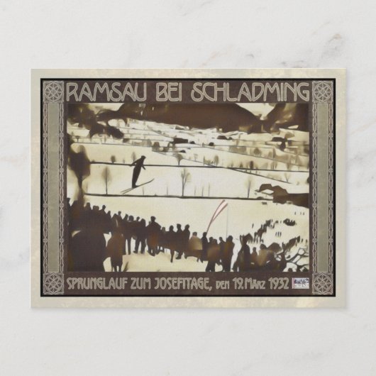 Skispringen 1932 briefkaart (Voorkant)