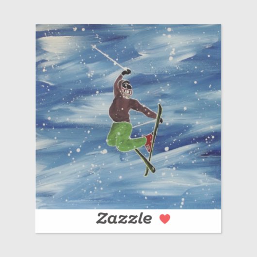 Skisprong kunst sticker (Vel)