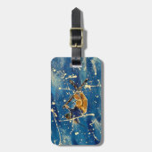 Skisprong splatter art bagagelabel (Voorkant verticaal)