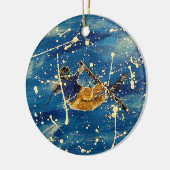 Skisprong splatter art keramisch ornament (Links)