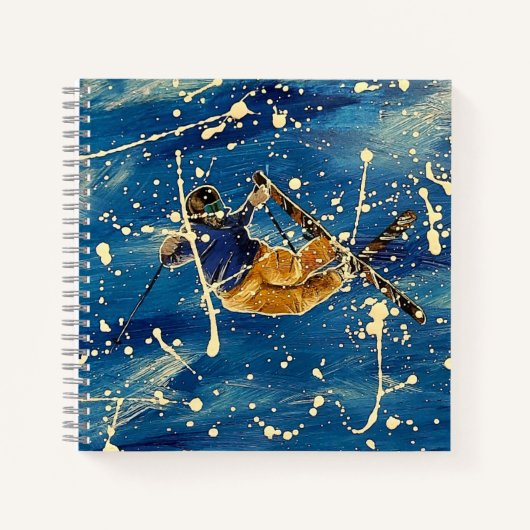 Skisprong splatter art notitieboek (Voorkant)