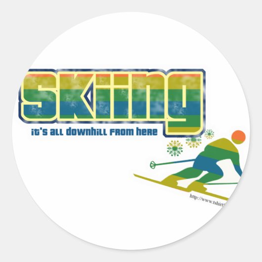  skistijl ronde sticker (Voorkant)