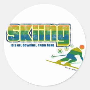  skistijl ronde sticker