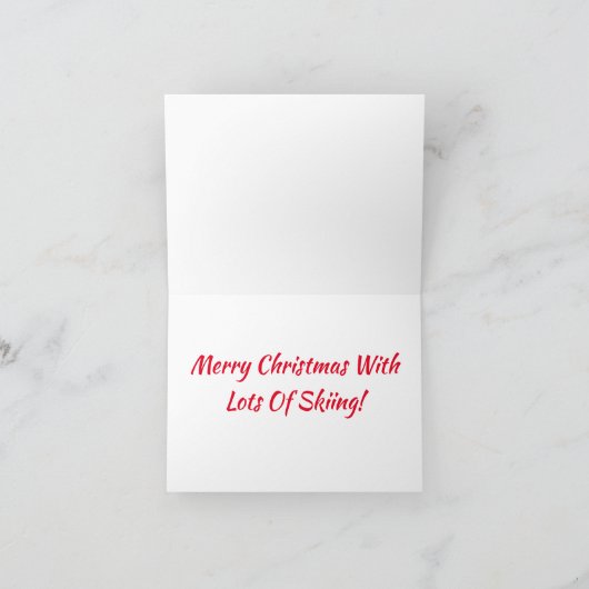 Skitocht voor Kerstmis Kaart (Binnen)