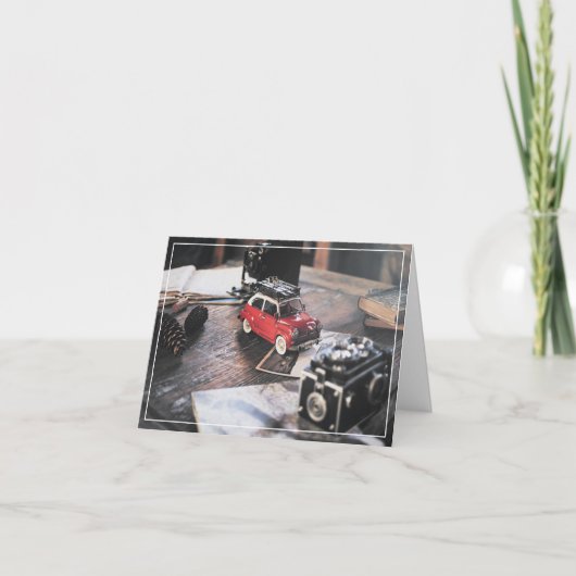 Skitocht voor Kerstmis Kaart (Voorkant)