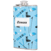 Skiuitrusting Patroon Blauw Persoonlijk Heupfles (Links)