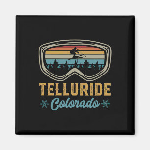 Skiuitstap naar Telluride Colorado 70s stijl berg Magneet
