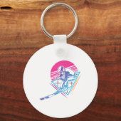 Skiuitstap Skiën Retro Vintage 80s 90s Sleutelhanger (Voorkant)