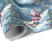 Skivakantie met de Kerstman op de berg Cadeaupapier (Rol Hoek)