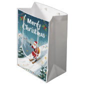Skivakantie met de Kerstman op de berg Medium Cadeauzakje (Voorkant Gekanteld)