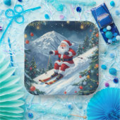 Skivakantie met de Kerstman op de berg Papieren Bordje (Feest)