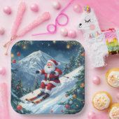 Skivakantie met de Kerstman op de berg Papieren Bordje (Feest)