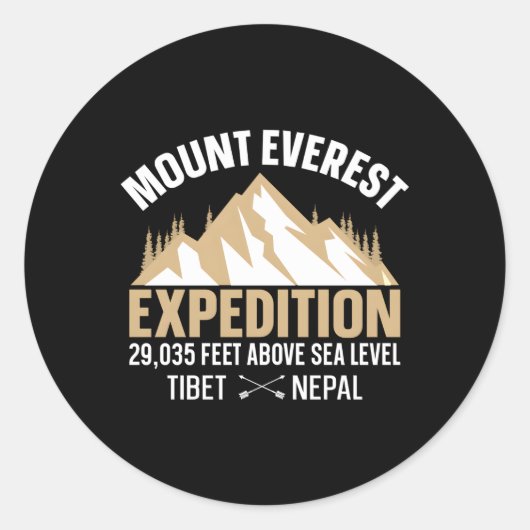Skivakantie Mount Everest S Ronde Sticker (Voorkant)