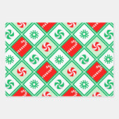 Skivakantie Santa Skiing Gift Inpakpapier Vel (Voorkant 2)