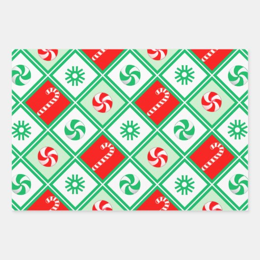 Skivakantie Santa Skiing Gift Inpakpapier Vel (Voorkant 2)