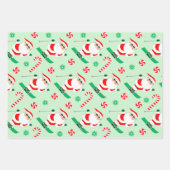 Skivakantie Santa Skiing Gift Inpakpapier Vel (Voorkant)