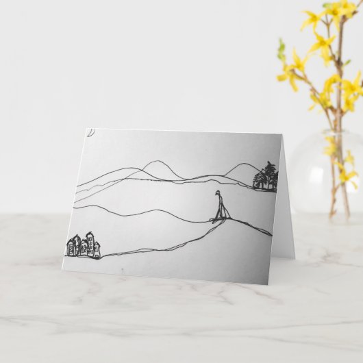 Skivakantie schets kaart (Gele Bloem)