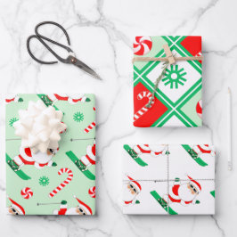 Skivakantie Sinterklaas Skiën Cadeau Inpakpapier Vel