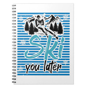 Skivakantie   wintergeschenk skiërs notitieboek