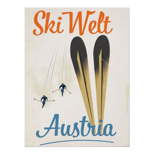 Skiwelt Austria ski travel poster (Voorkant)