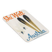 Skiwelt Austria ski travel poster Magneet (Rechterzijde)