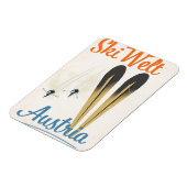 Skiwelt Austria ski travel poster Magneet (Linkerzijde)