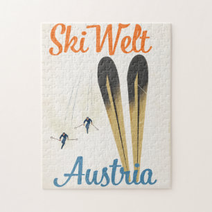 Skiwelt Oostenrijk ski-reisposter Legpuzzel