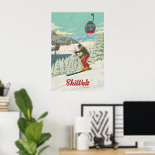 SkiWelt Oostenrijk Skigebied Reisposter Poster (Thuiskantoor)