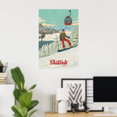 SkiWelt Oostenrijk Snowboarden Reisposter Poster (Thuiskantoor)