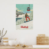 SkiWelt Oostenrijk Snowboarden Reisposter Poster (Keuken)
