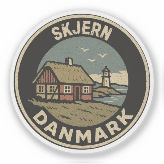 Skjern, Denemarken Danmark Sticker (Voorkant)