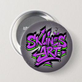 SklinesArt – Bold Graffiti Logo Ronde Button 7,6 Cm