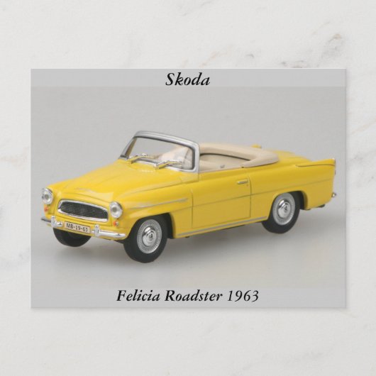 Skoda Felicia Roadster 1963 Briefkaart (Voorkant)