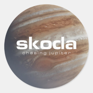 Skoda - Jacht op Jupiter - Ronde Sticker