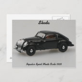 Skoda Popular Sport Monte Carlo 1935 Briefkaart (Voorkant / Achterkant)