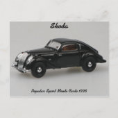 Skoda Popular Sport Monte Carlo 1935 Briefkaart (Voorkant)