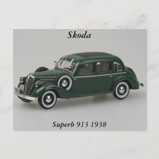 Skoda Superb 913 1938 Briefkaart (Voorkant)