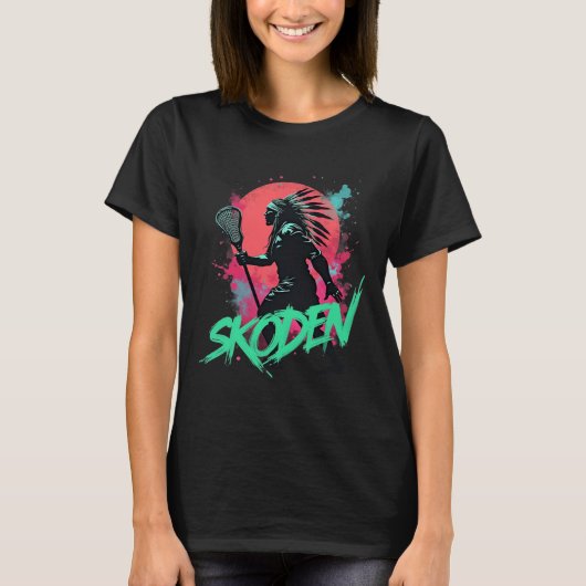 Skoden Indiaanse Slang Lacrosse T-shirt (Voorkant)