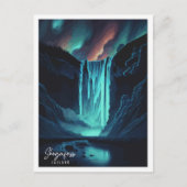 Skogafoss Engeland vintage reisillustratie Briefkaart (Voorkant)