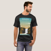 Skogafoss Iceland Retro Waterfall Nationaal Park T T-shirt (Voorkant volledig)