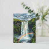 Skógafoss IJsland Briefkaart (Staand voorkant)