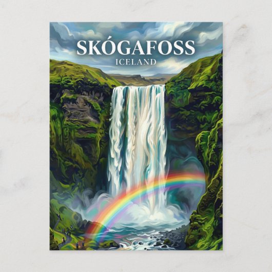 Skógafoss IJsland Briefkaart (Voorkant)